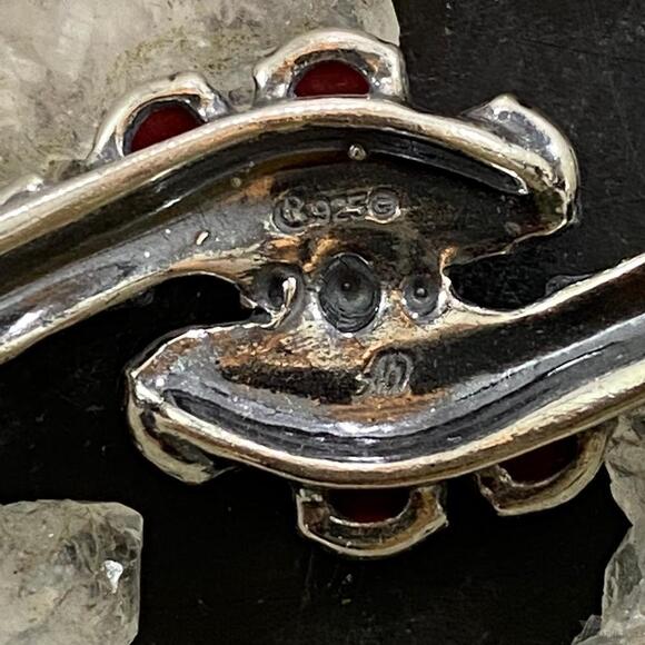 Carolyn Pollack Southwestern Style Sterling Red Jasper Cluster Women's Bracelet - Picture 7 of 10